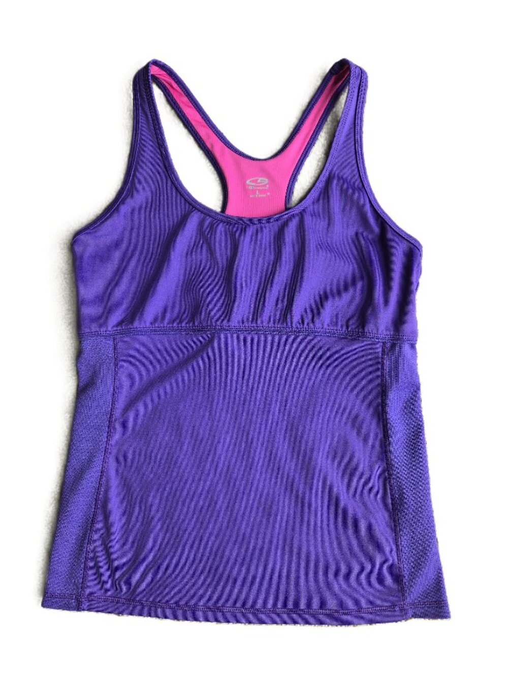 CHAMPION AS-NEW Racerback Tank Top w/ Lined Sports Bra Grape Purple Women's L
